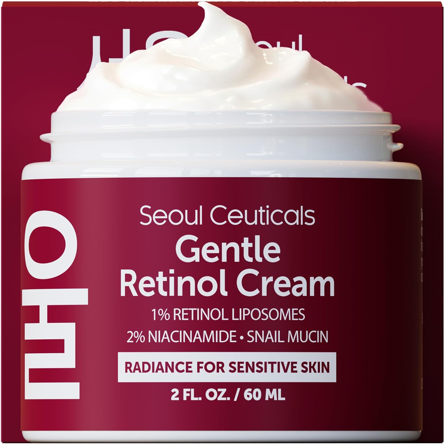 SeoulCeuticals Korean Retinol Night Cream for Face â€“ K Beauty 1% Retinol Cream with 97.5% Snail Mucin & 2% Niacinamide â€“ Lightweight Moisturizer for Sensitive Skin â€“ 2oz