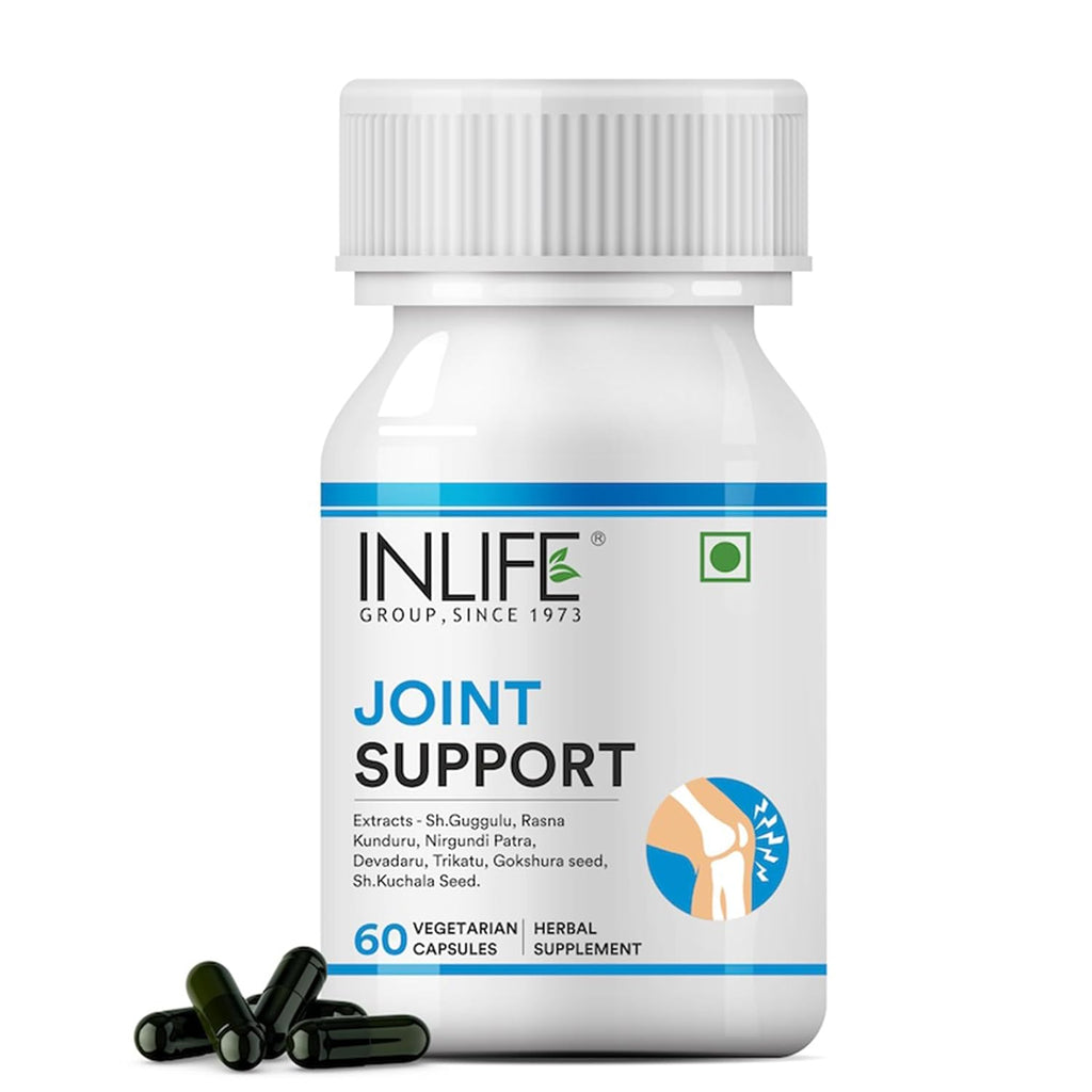 INLIFE Joint Support Supplement with Ayurvedic Herbs | Boswellia Serrata, Guggul, Tribulus, Rasna and more - 60 Vegetarian Capsules (Pack of 1)