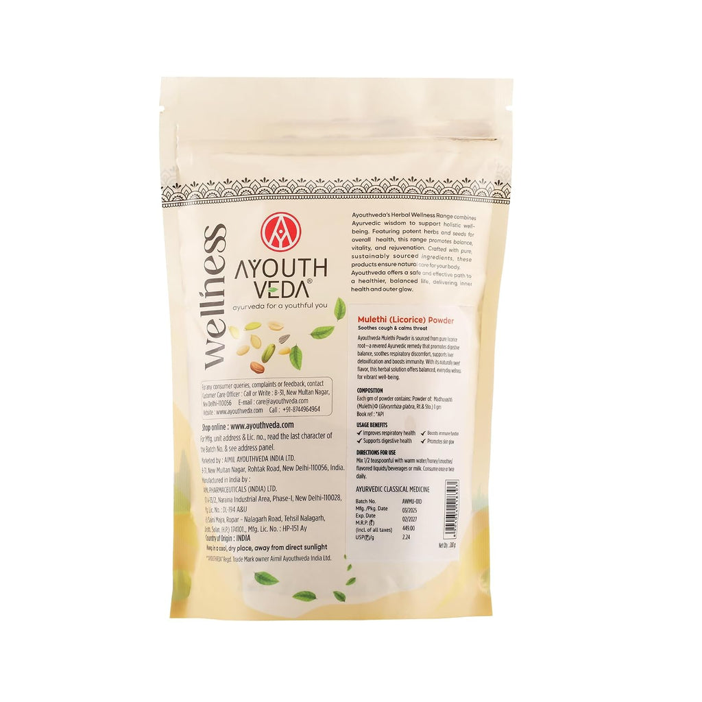 Ayouthveda Mulethi (Liquorice) Decoction – Nature’s Sweetness for Respiratory Wellness Net Qty: 200g