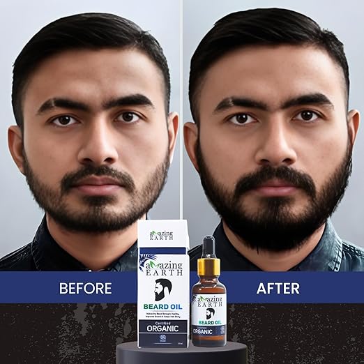 Amazing Earth Certified Organic Beard Oil for Men - 30 ml