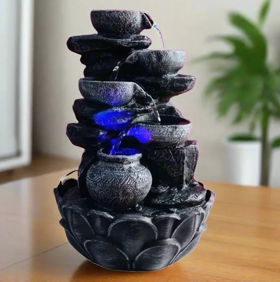 Alila Resin Water Fall Fountain For Home Living Room Decor 15 Inches