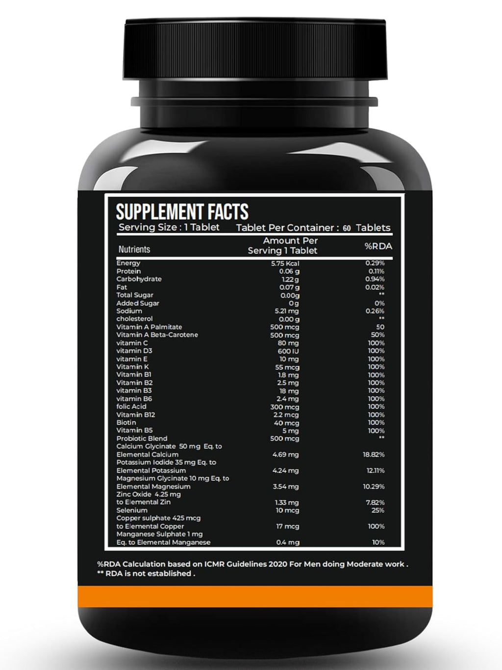 Nutrasium Multivitamin For man | for Immunity Boost, Energy, Fintess, Stamina & performance | 60 Veg tablets