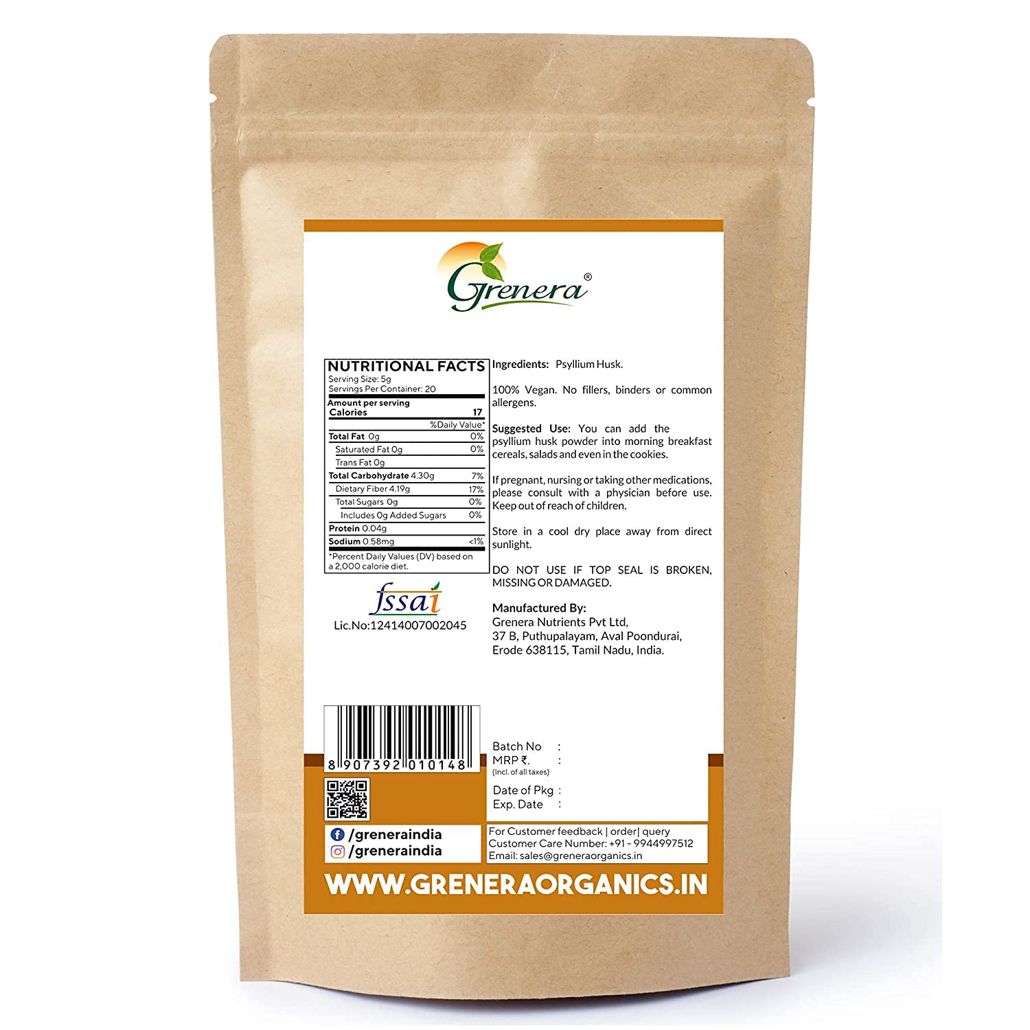 Grenera Psyllium Husk Powder