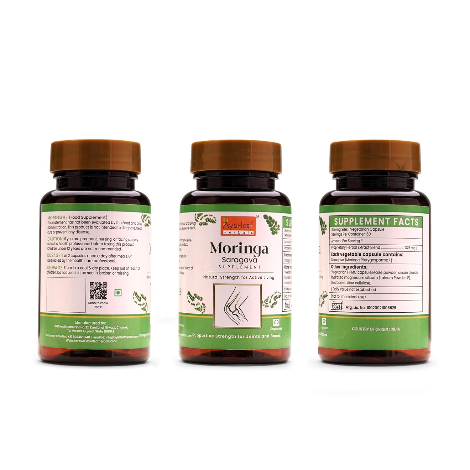 Ayurleaf Herbals Moringa Capsules - 60 Caps