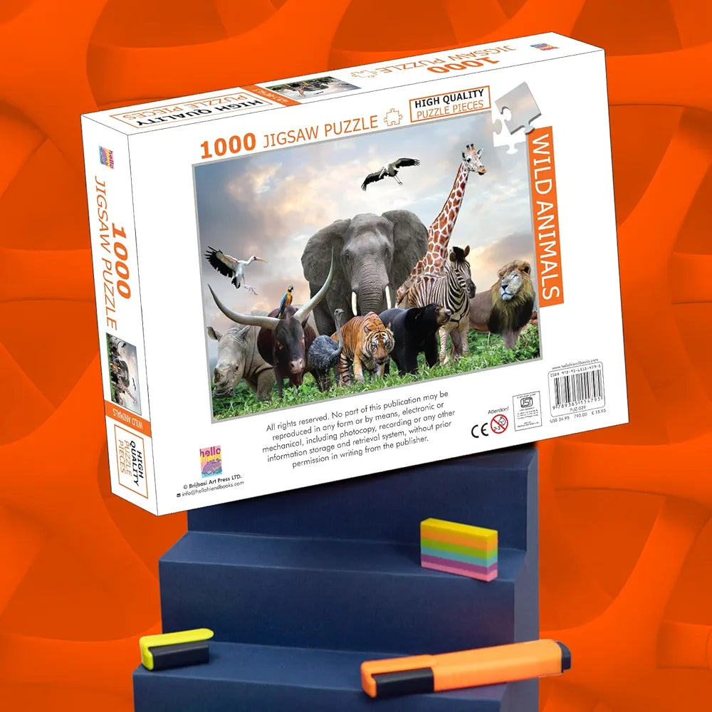 Hello Friend Wild Animal 1000 Piece Jigsaw Puzzles for Kids and Children