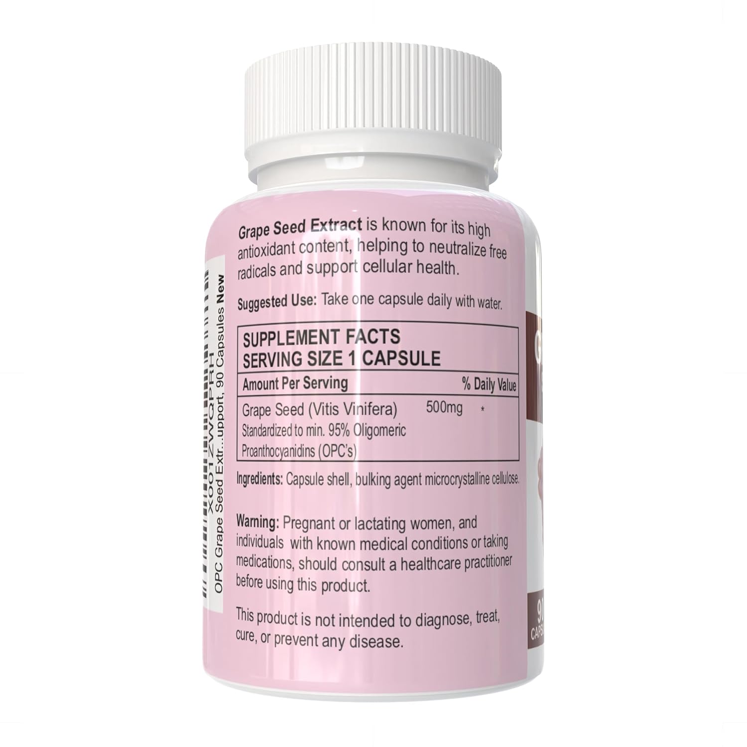 VITARUHE OPC Grape Seed Extract Capsules - Minimum 95% OPCs, Antioxidant Support, 90 Capsules