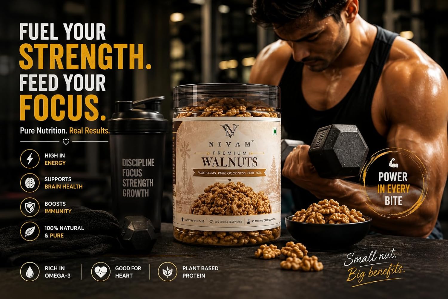 NIVAM Premium Chile Walnuts kernals Without Shell | Akhrot Giri 200gm | Healthy Fats | Protein Rich | Breakfast Snack Vegan | Gluten Free | Omega-3 Rich | Antioxidants | Supports Heart & Brain