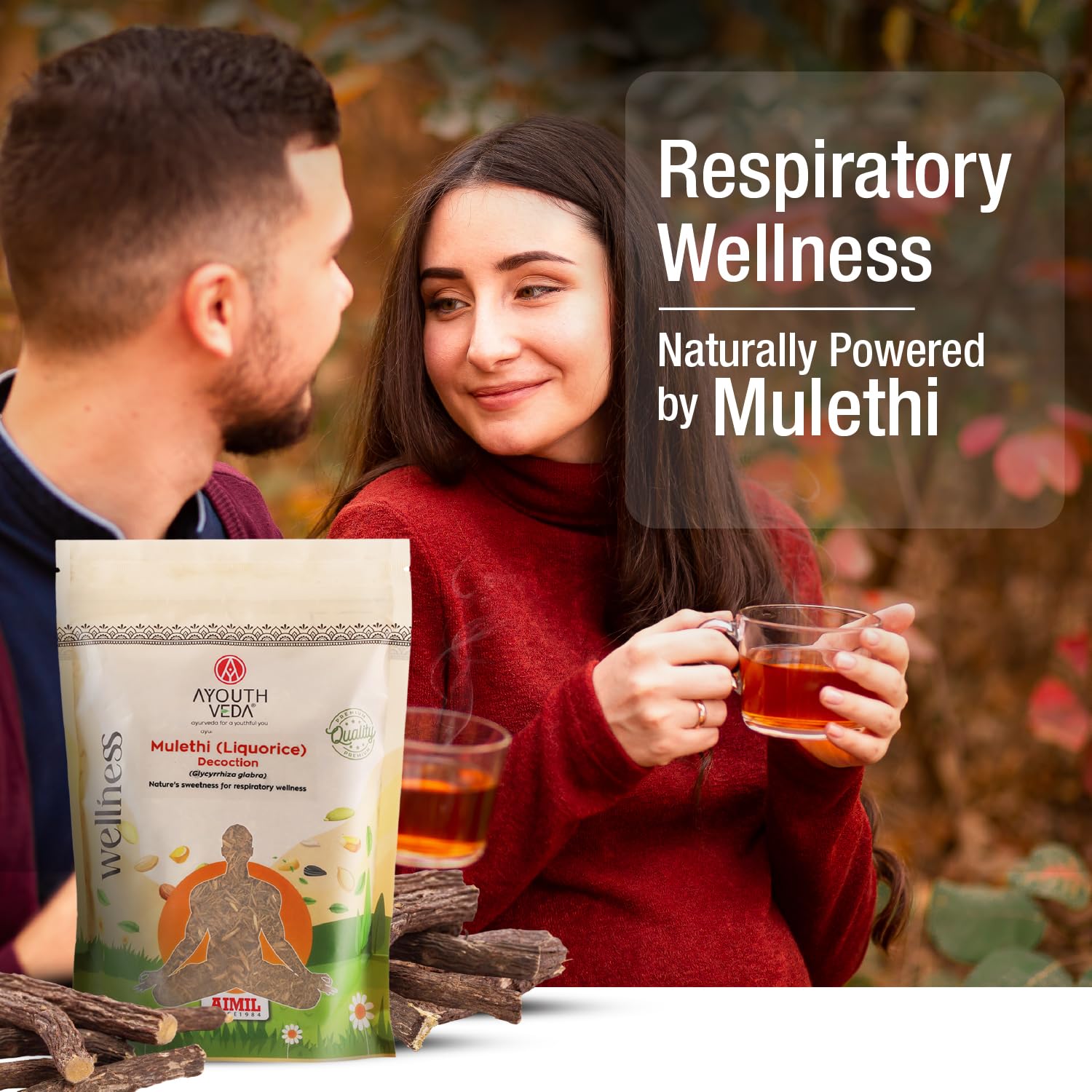 Ayouthveda Mulethi (Liquorice) Decoction – Nature’s Sweetness for Respiratory Wellness Net Qty: 200g