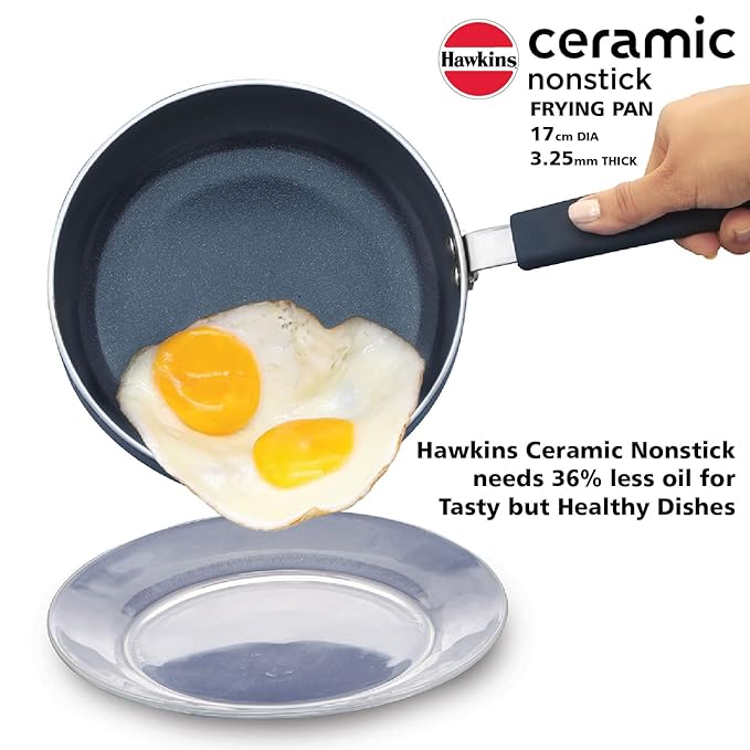 Hawkins Ceramic Nonstick Frying Pan 17 cm Diameter Induction Fry Pan