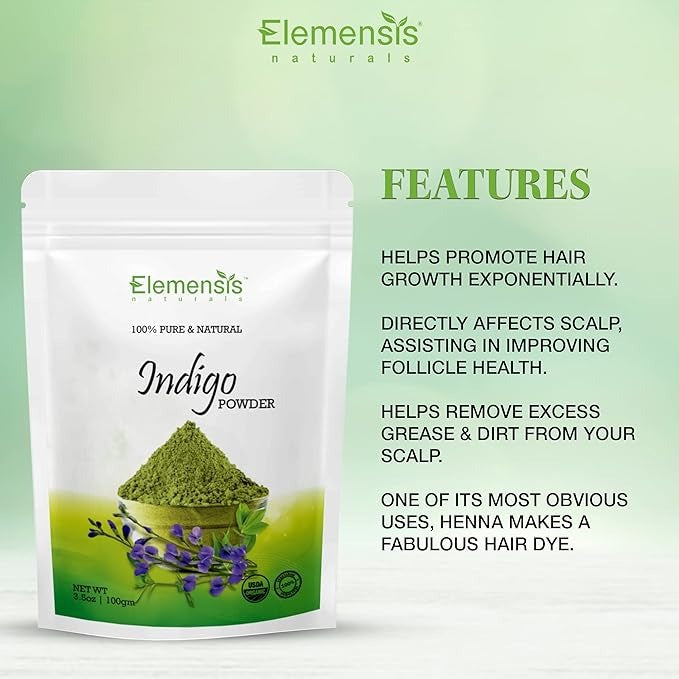 Elemensis Naturals Pure Indigo Powder - 100 gms