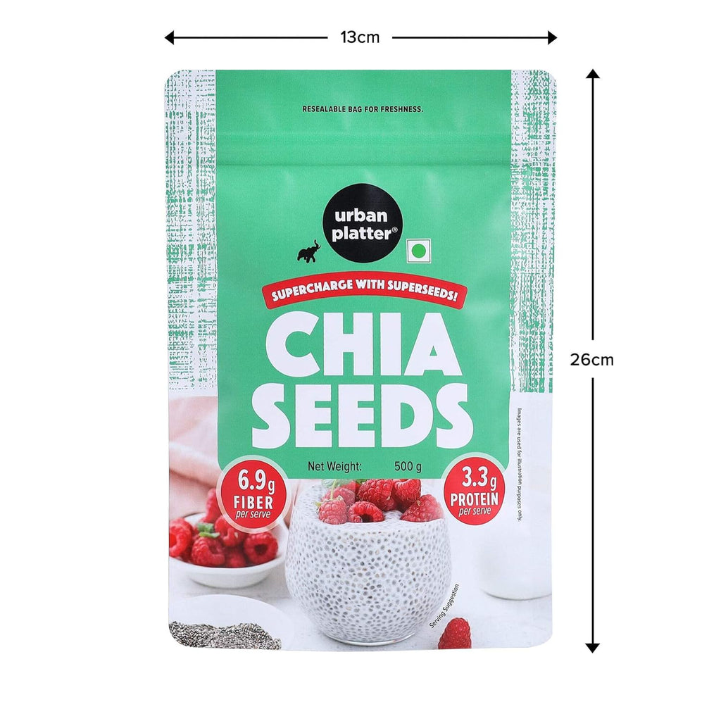 Urban Platter Black Chia Seeds, 500g (Rich in Omega-3, Fibre & Protein | Superfood)