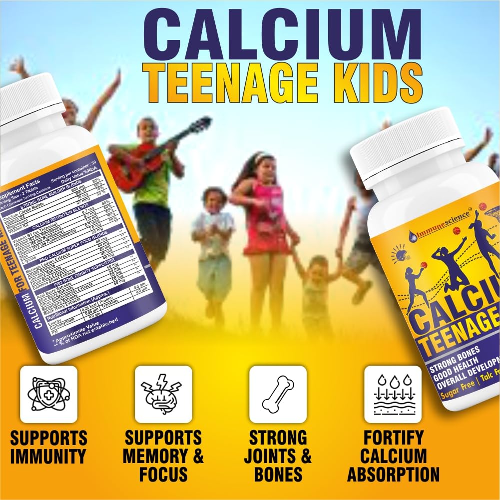 Immunescience Calcium For Kids Chewable Tablets - 60 tabs