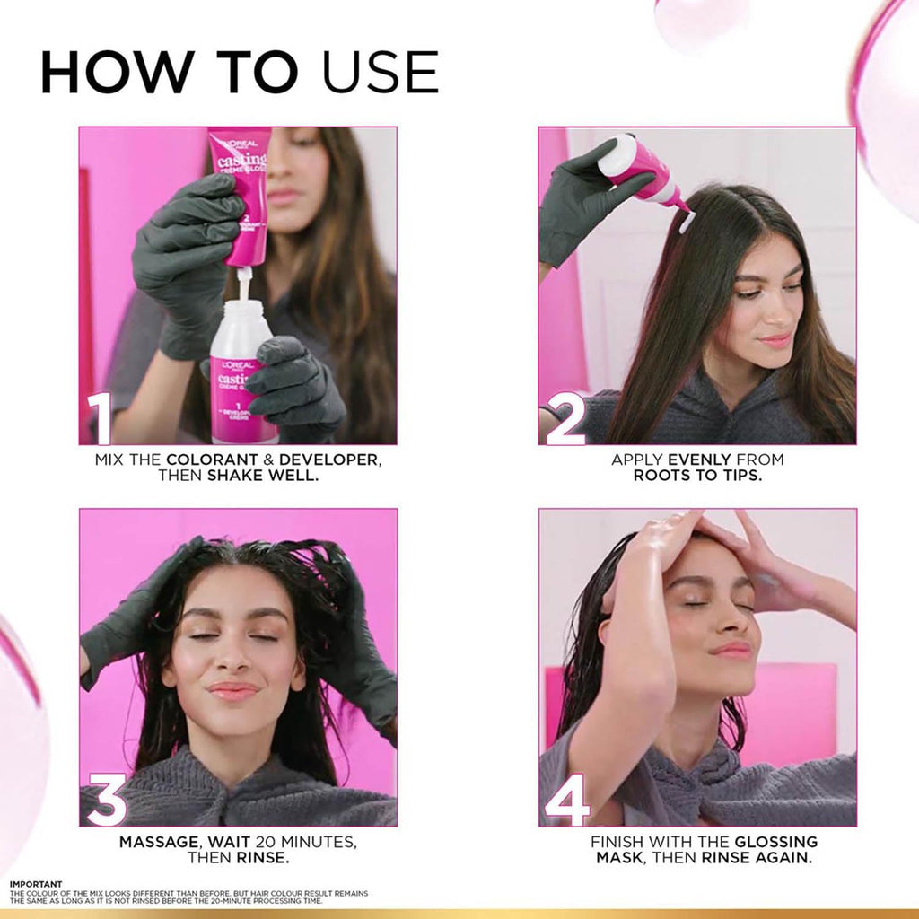 L'OrÃ©al Paris Casting CrÃ¨me Gloss Hair Color With Glycolic Gloss Complex | 5X Glossier Hair Color | Shade 300 - Darkest Brown | 60g + 40ml + 60g