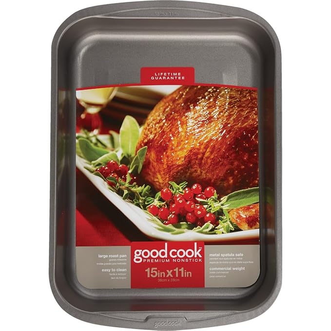 Good Cook 11.5 Inch x 15.5 Inch Roast Pan (Black)