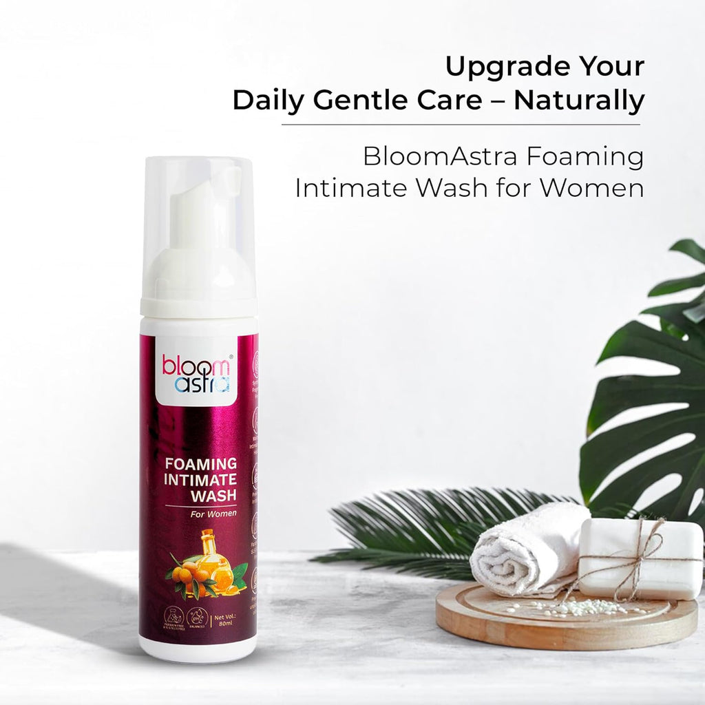 Bloomastra Foaming Intimate Hygiene Wash For Women (80ml) | Maintains Healthy PH Balance, and Prevents Infections