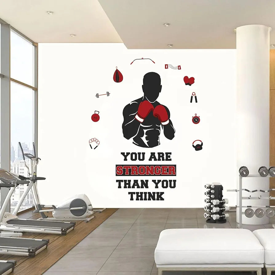 StickMe Gym Fitness Bodybuilding Office Sports Workout Boxing Inspirational Quotes Wall Sticker Large - 140 x 120 cm