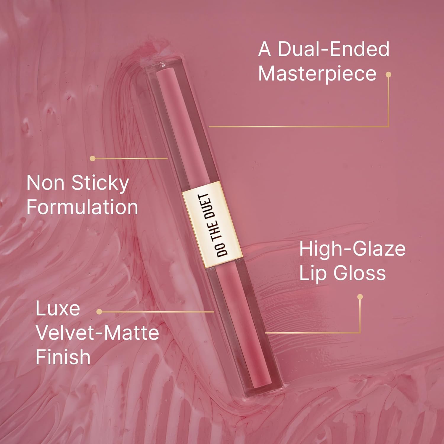 Swiss Beauty Select Do The Duet Lipstick | Matte Liquid Lipstick + Tinted Gloss | Infused with Vitamin E and Jojoba Oil | Shade-Lady Pink, 3ml |
