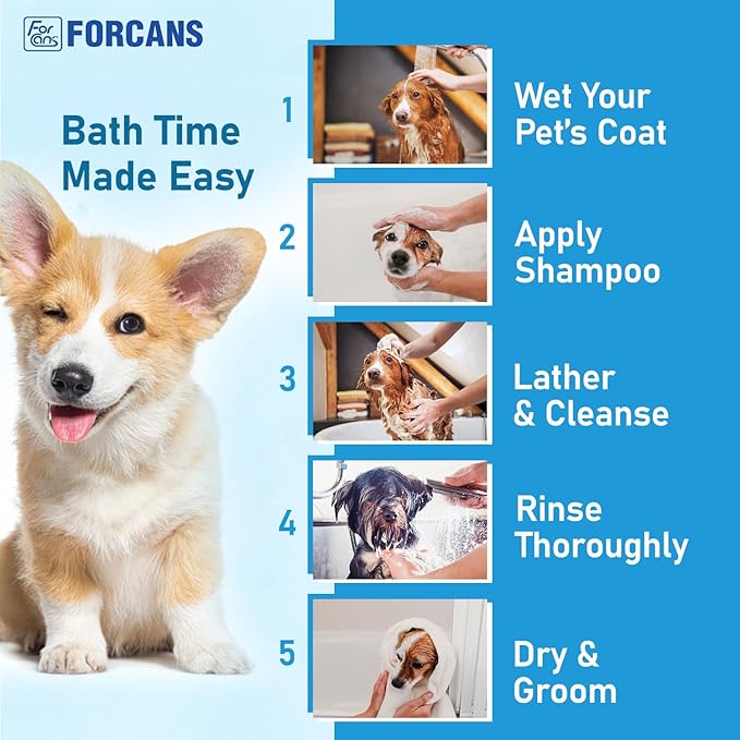 Pet Needs Forcans Natural Mild Olive Shampoo for Puppy and Kitten 750 Ml | Effect Gentle to Weak and Trouble Prone Skin