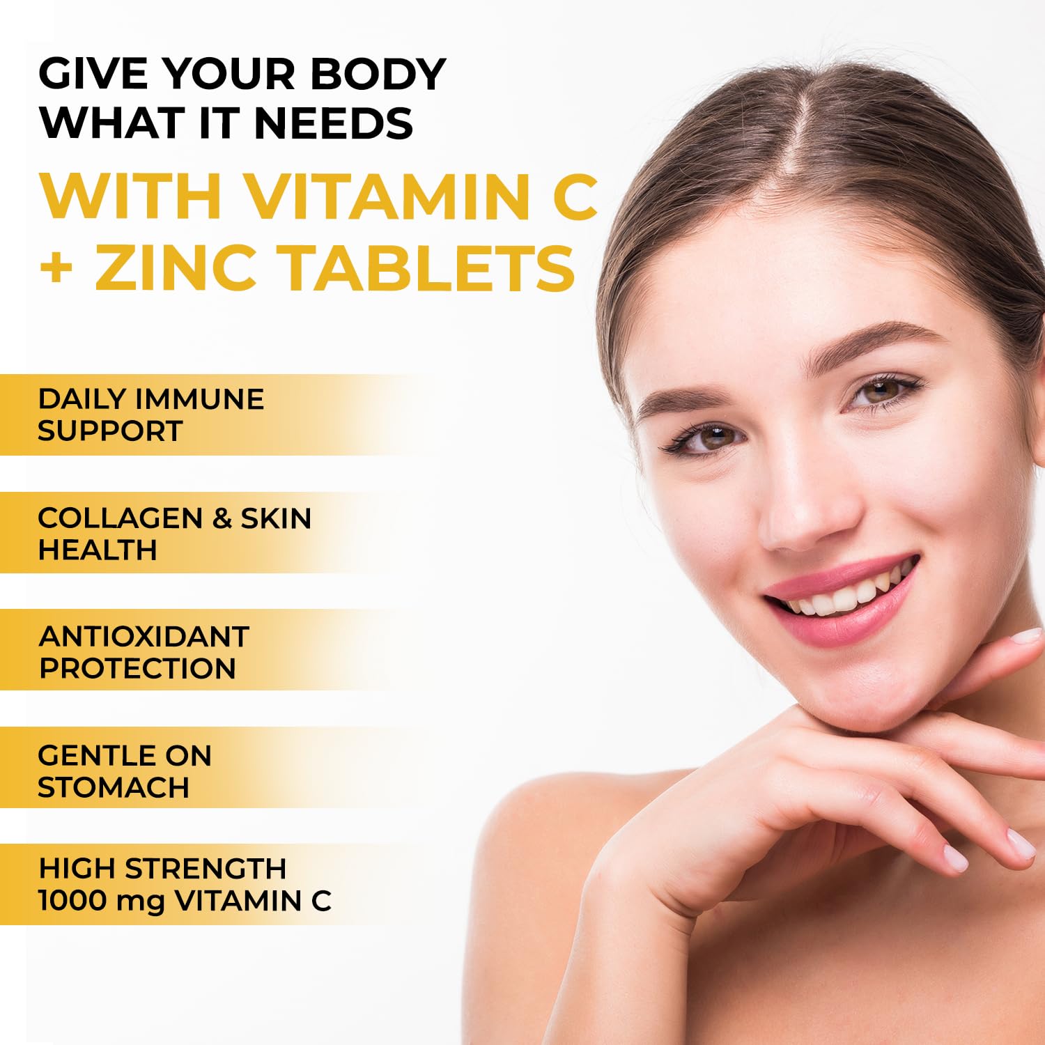 THE BODY RESERVE Vitamin C Tablets with Amla Extract, Zinc & Ginger | 60 Tablets | Daily Dietary Supplement