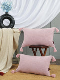 Homadorn Luxury Cotton Handmade Decorative Boho Throw Pillow Covers Colour Lavender