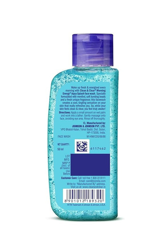 Clean & Clear Morning Energy Aqua Splash Face Wash Blue - 50 ml