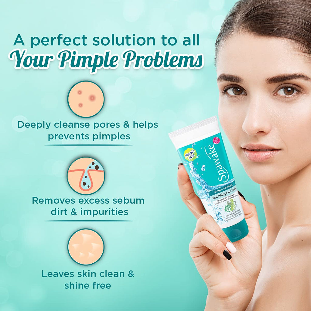 Spawake Anti Acne Care Pimple Solution Refreshing Face Wash - 100 gms