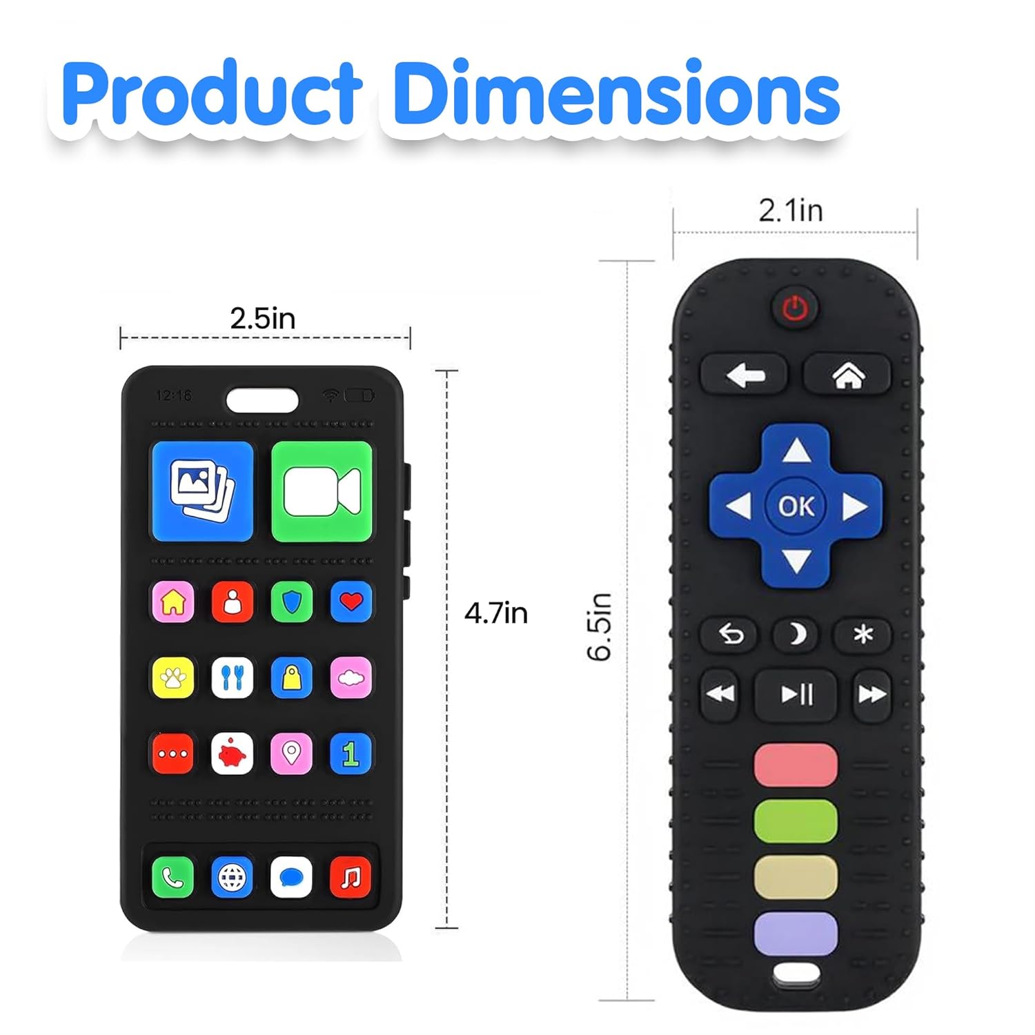 Kidology Baby Teething Toys for 3-18 Months TV Remote & Mobile Phone