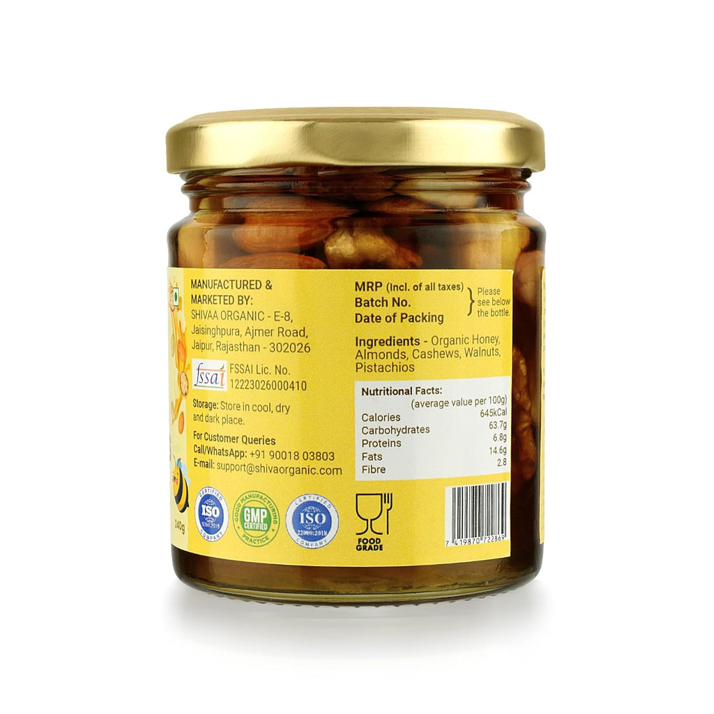 Shiva Organic Mixed Nuts in Honey - 240 gms