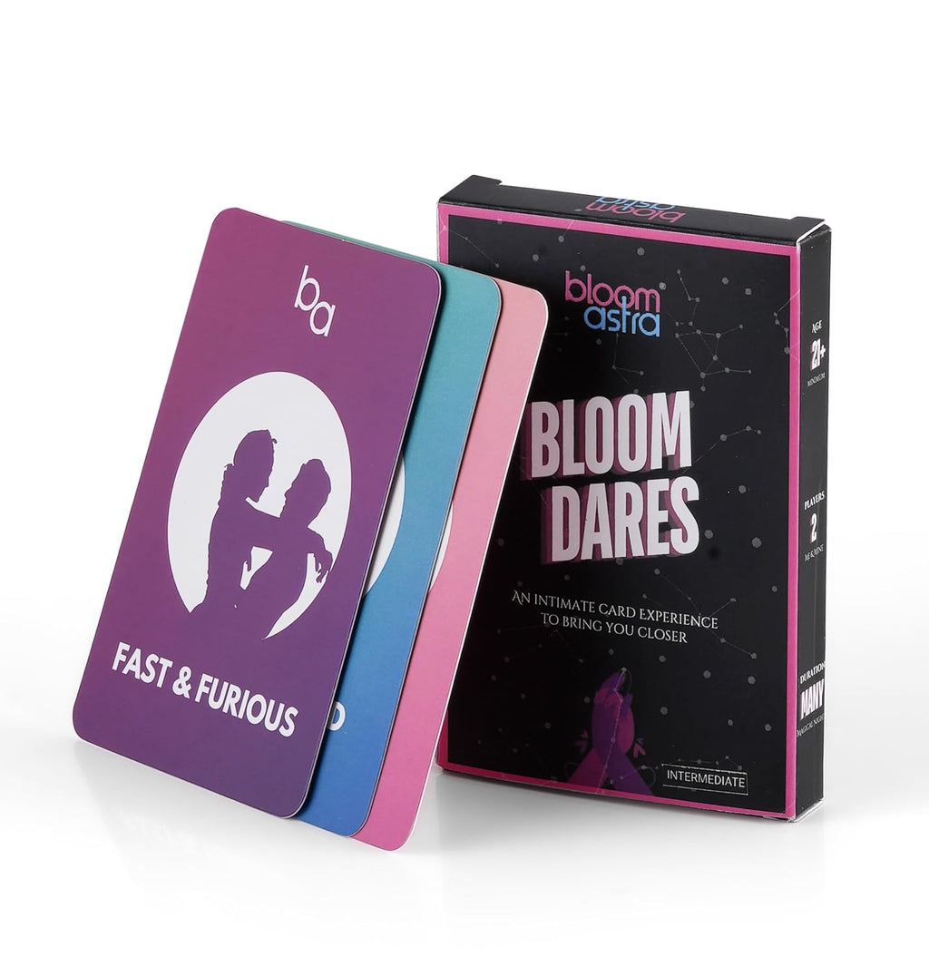 Bloomastra Bloom Dares Card Game for Couples | 24 Cards | 6 Fun Categories Great Conversations & Fun Challenges for Date Night Romantic Gift for Couples (Intermediate)