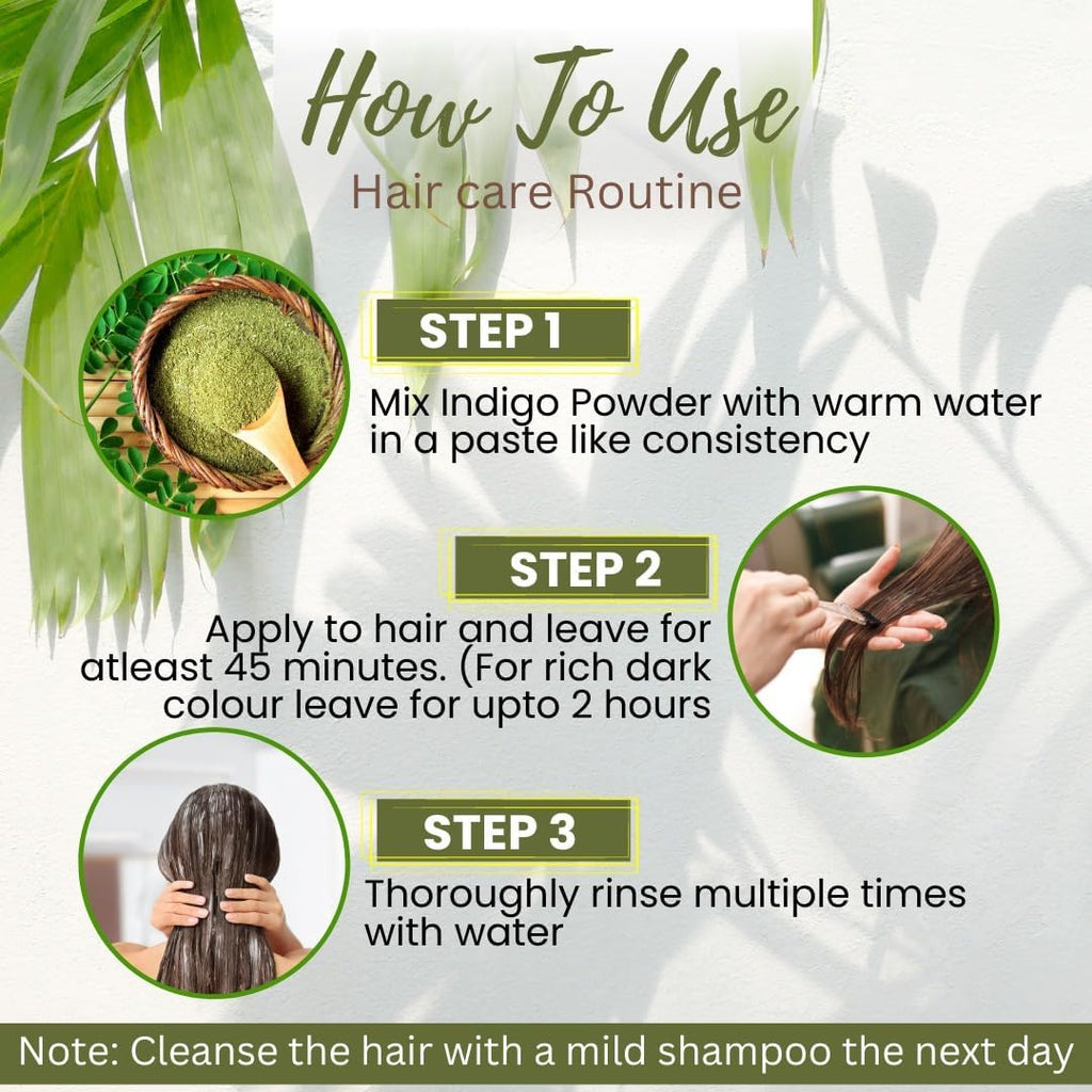 Raintech Natural Pure Indigo Leaf Powder for Hair Color - 500 gms