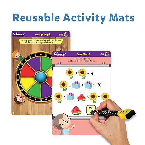 Skillmatics Educational Game Brain Games Reusable Activity Mats with Dry Erase Marker Gifts Travel Toy