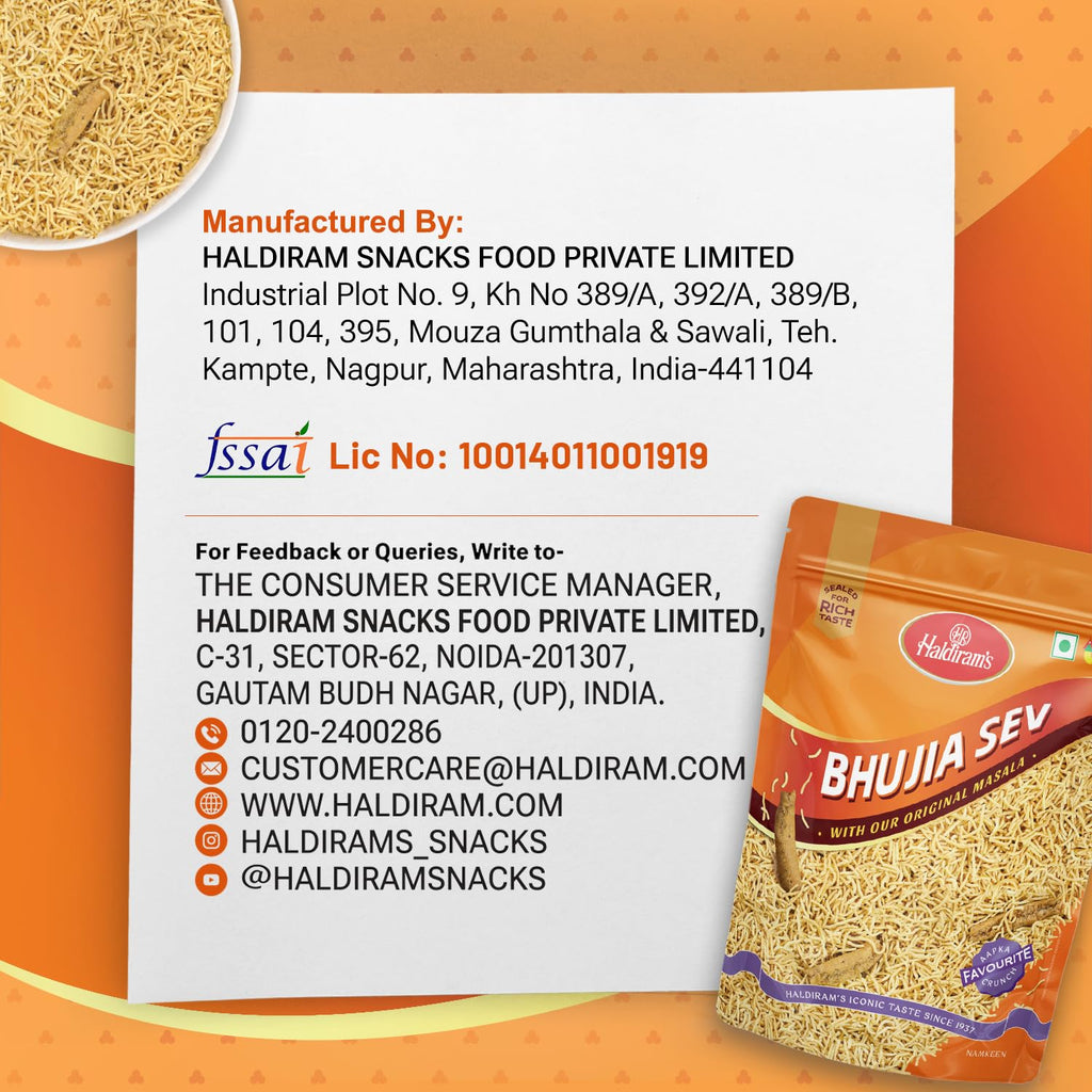 Haldiram's Nagpur Bhujia Sev, Spicy, 400 Gram