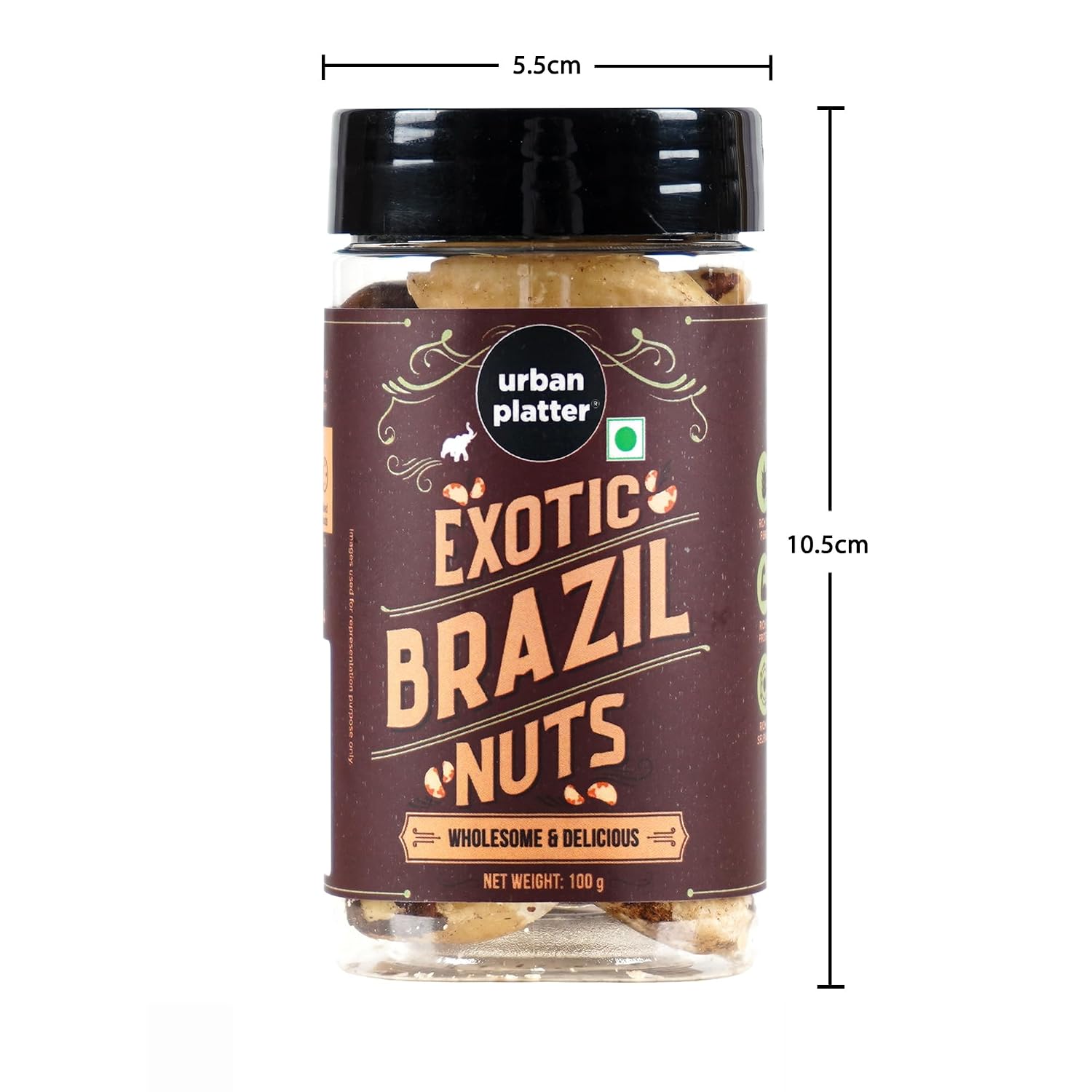Urban Platter Brazil Nuts, 100g (Rich in Selenium | Superfood | Have 1 Daily | Product of Peru)