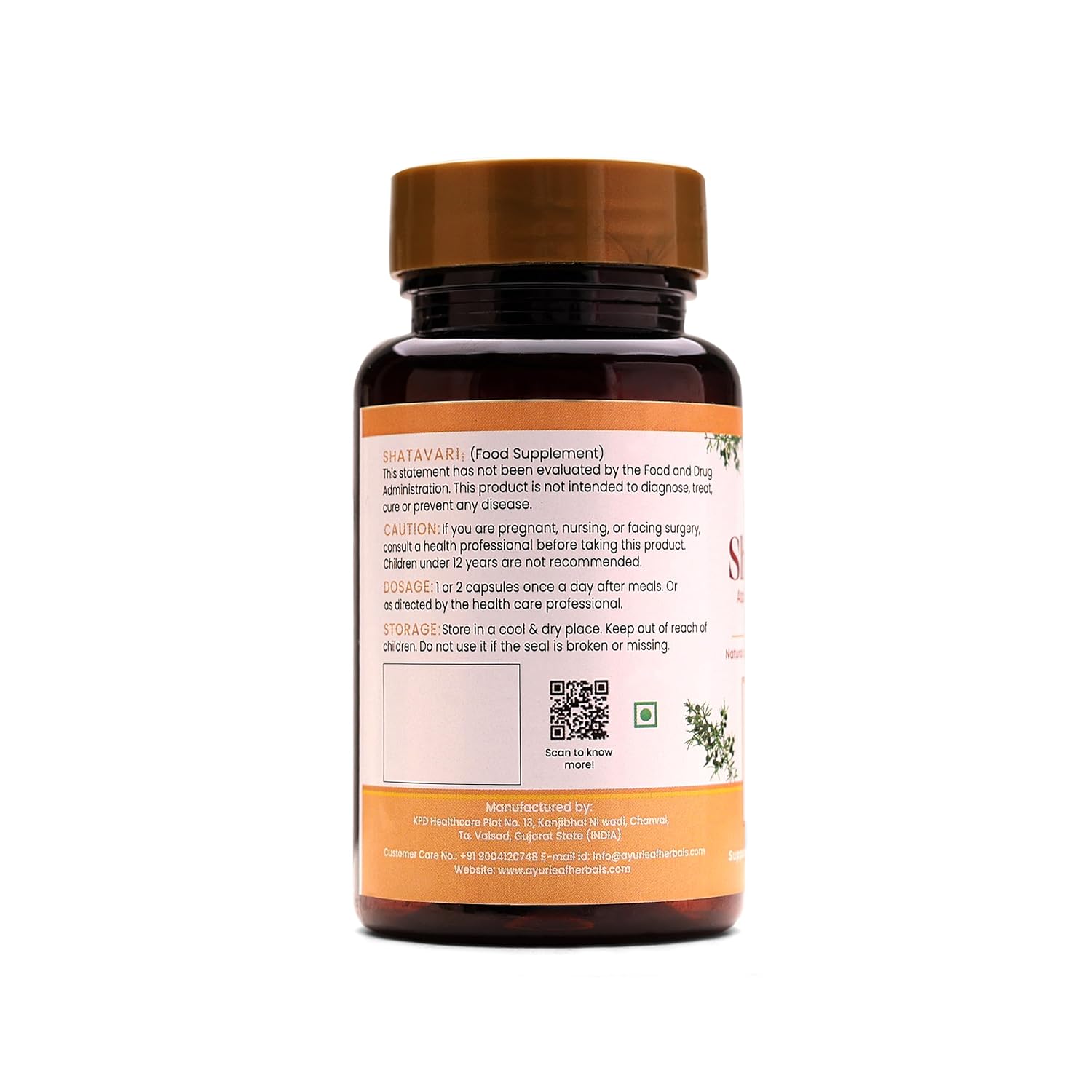 Ayurleaf Herbals Shatavari Capsules - 60 Caps Pack of 2