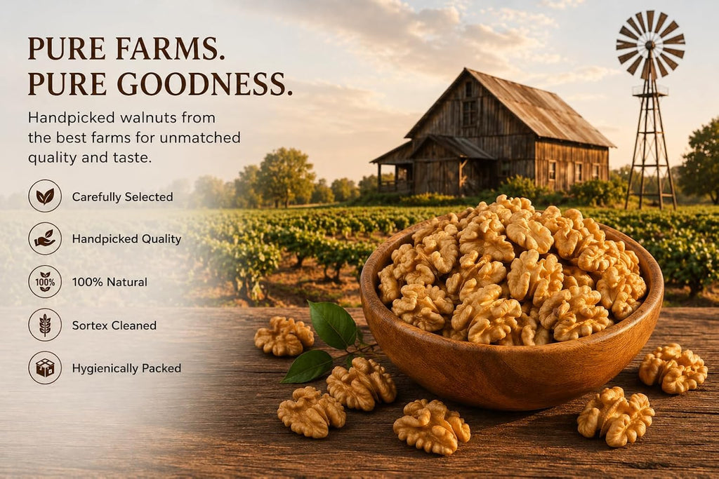 NIVAM Premium Chile Walnuts kernals Without Shell | Akhrot Giri 200gm | Healthy Fats | Protein Rich | Breakfast Snack Vegan | Gluten Free | Omega-3 Rich | Antioxidants | Supports Heart & Brain