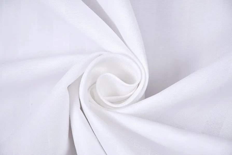 Homefab India 160 TC Stripe Glace Cotton Double BedSheet with 2 Pillow Covers White