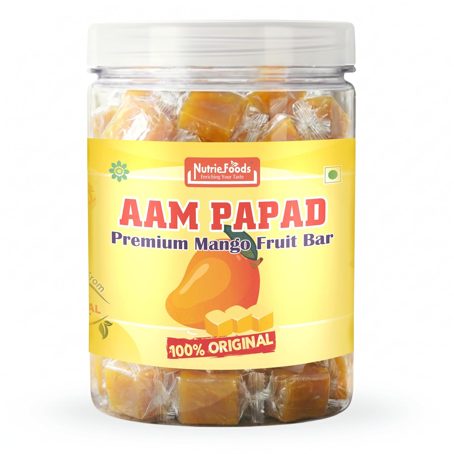 Nutriefoods Aam Papad | 100% Natural Fruit Candy | Premium Mango Fruit Bar, Mango Toffee Candy (400g)