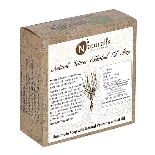 Naturalis Handmade Soap With Natural Vetiver Essential Oil - 110 gms