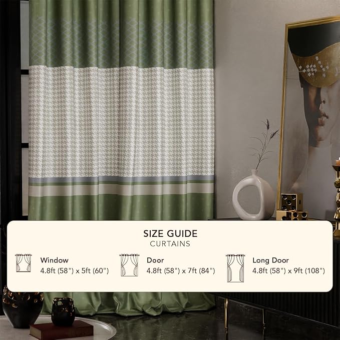 Stoa Paris Curtain for Home Single pc PatternedVelvet Curtain for Door Colour Majestic Meadow