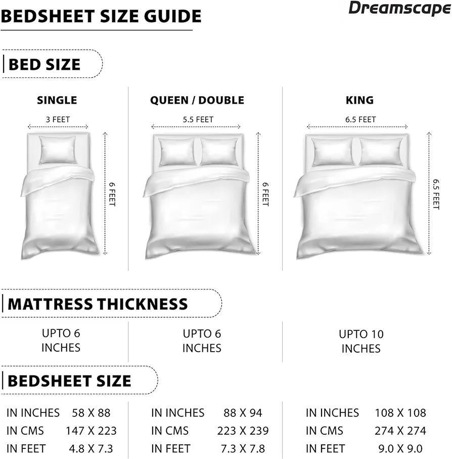 Dreamscape Cotton King Bedsheet with 2 Pillow Covers Blush Taffy