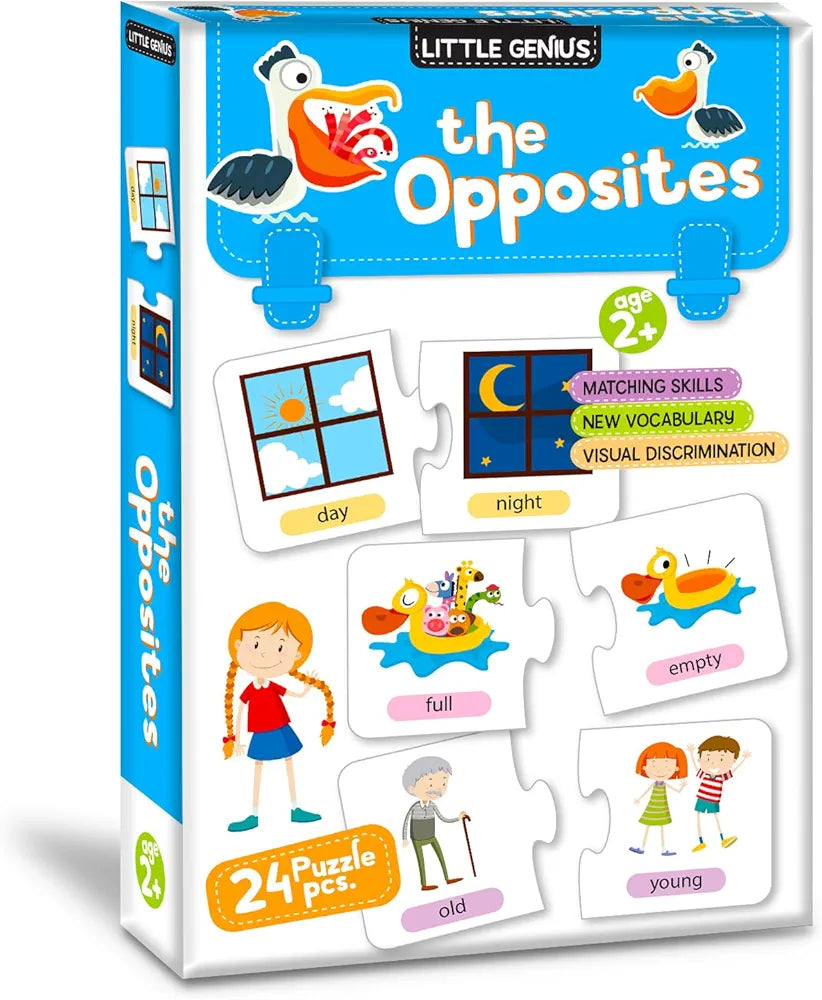 Hello Friend The Opposite 24 Puzzle Game Box Set for Kids Early Learning Activity with Matching Skills Colorful Fun Illustrations for Kids