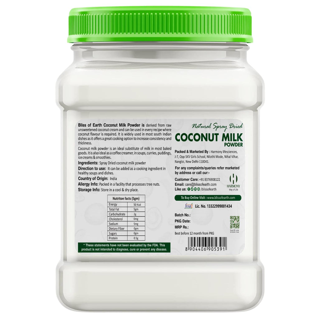Bliss Of Earth 500 Gram Coconut Milk Powder Natural Spray Dried