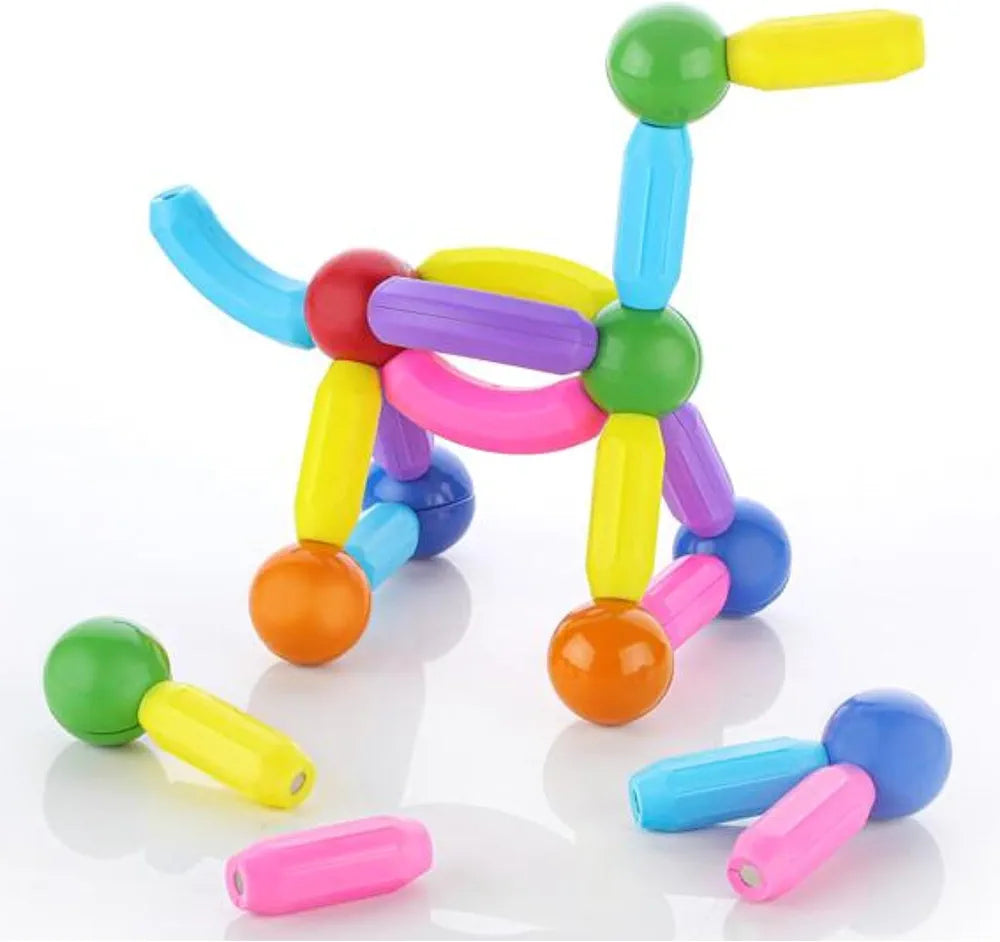 Lefan Magnetic Sticks 32 pcs Building Blocks for Kids Big Magnetic Toys for Kids Girls Boys Toddlers Age 3 4 5 6 7 8 9 Years- Educational Stem