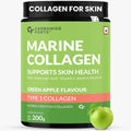 Carbamide Forte Marine Collagen Powder Supplement - for Skin Fish Collagen Powder for Women & Men - 200 Grams Powder - Green Apple Flavour