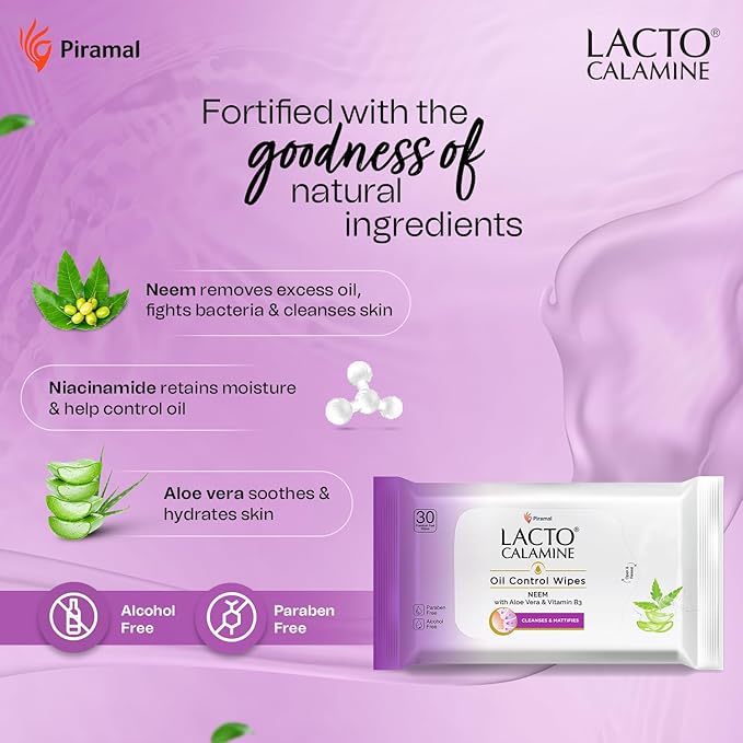 Lacto Calamine Oil Control Face Wipes & Daily Cleansing Face Wipes Combo