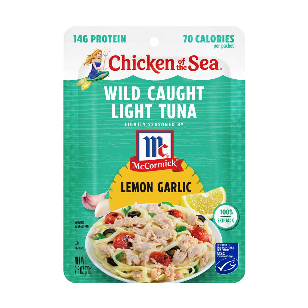 Chicken of the Sea Wild Caught Light Tuna, Lemon Garlic, 2.5 oz