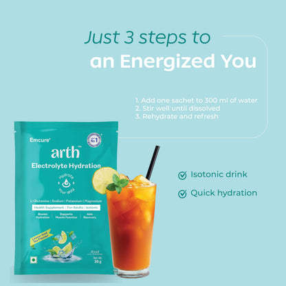 Arth Electrolyte Powder - Lemon Iced Tea Flavour