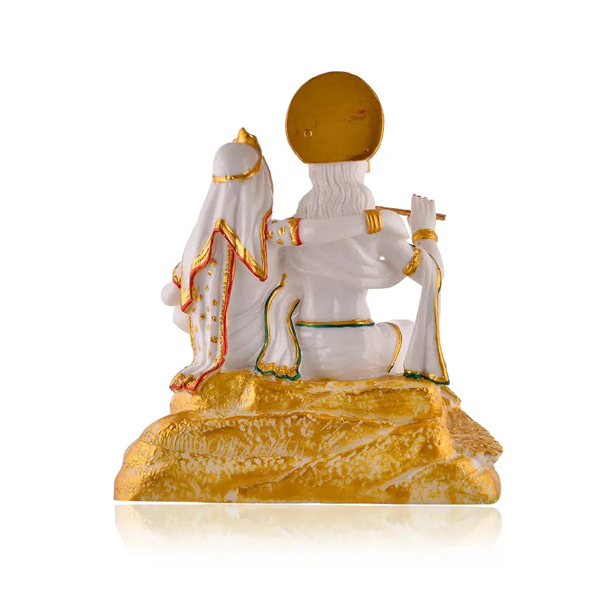 CraftVatika Radha Krishna Murti Dust Idol Marble Radhe Krishna Statue Radha Krishna Sitting-TP2
