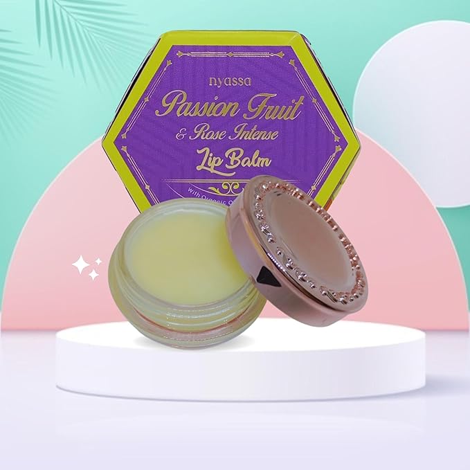 Nyassa Passion Fruit and Rose Intense Lip Balm With Shea Butter & Organic Sweet Almond Oil - 6 Gms