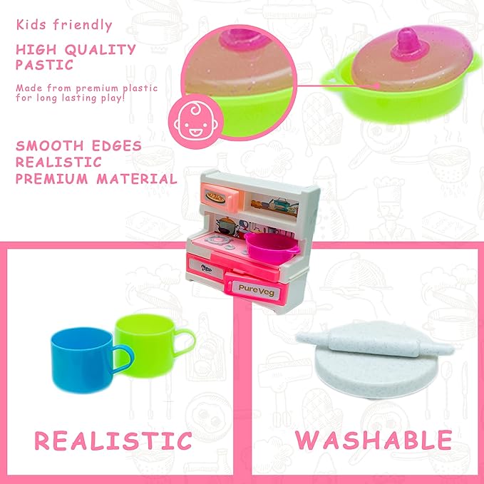 Ratna's Kitchen Set for Kids | a Perfect Roleplay Pretend Play Kitchen Play Set for Kids | Masterchef Kitchen Set